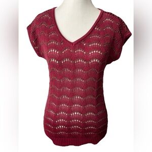LUCA LUCA designer Burgundy sleeveless sweater made in Italy Size Small